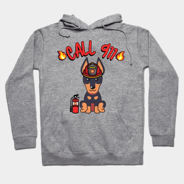 Firefighter Alsatian Hoodie by Pet Station